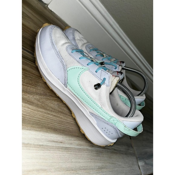 Nike Waffle Debut Mens Size 8.5 US White Mint Green Sneaker Shoes DV0743-100 - Picture 2 of 7